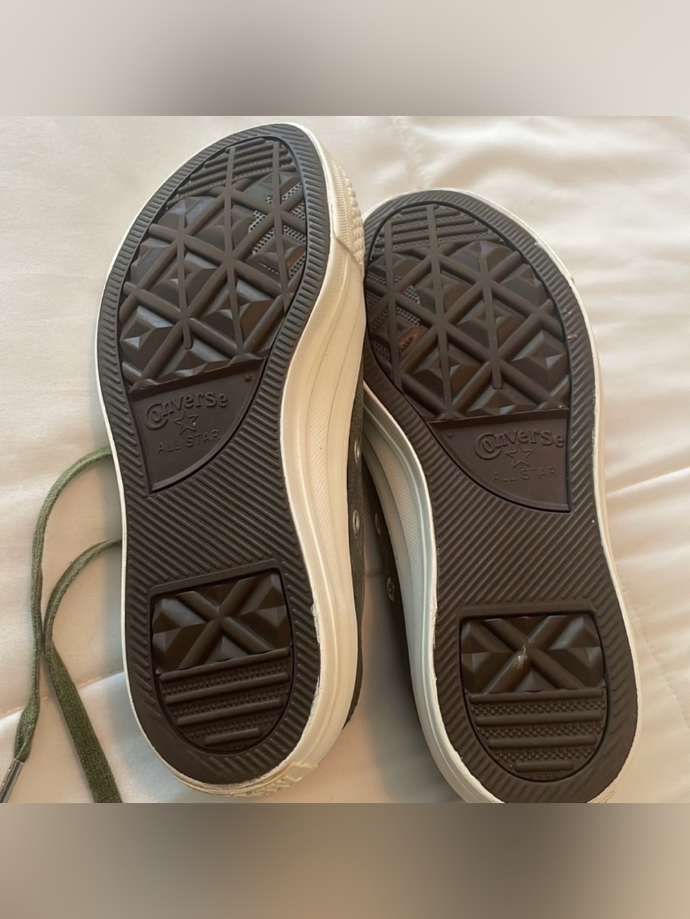 Converse Low Top Sneakers in Olive Army Green with Maroon Logo Tab - Picture 6 of 8